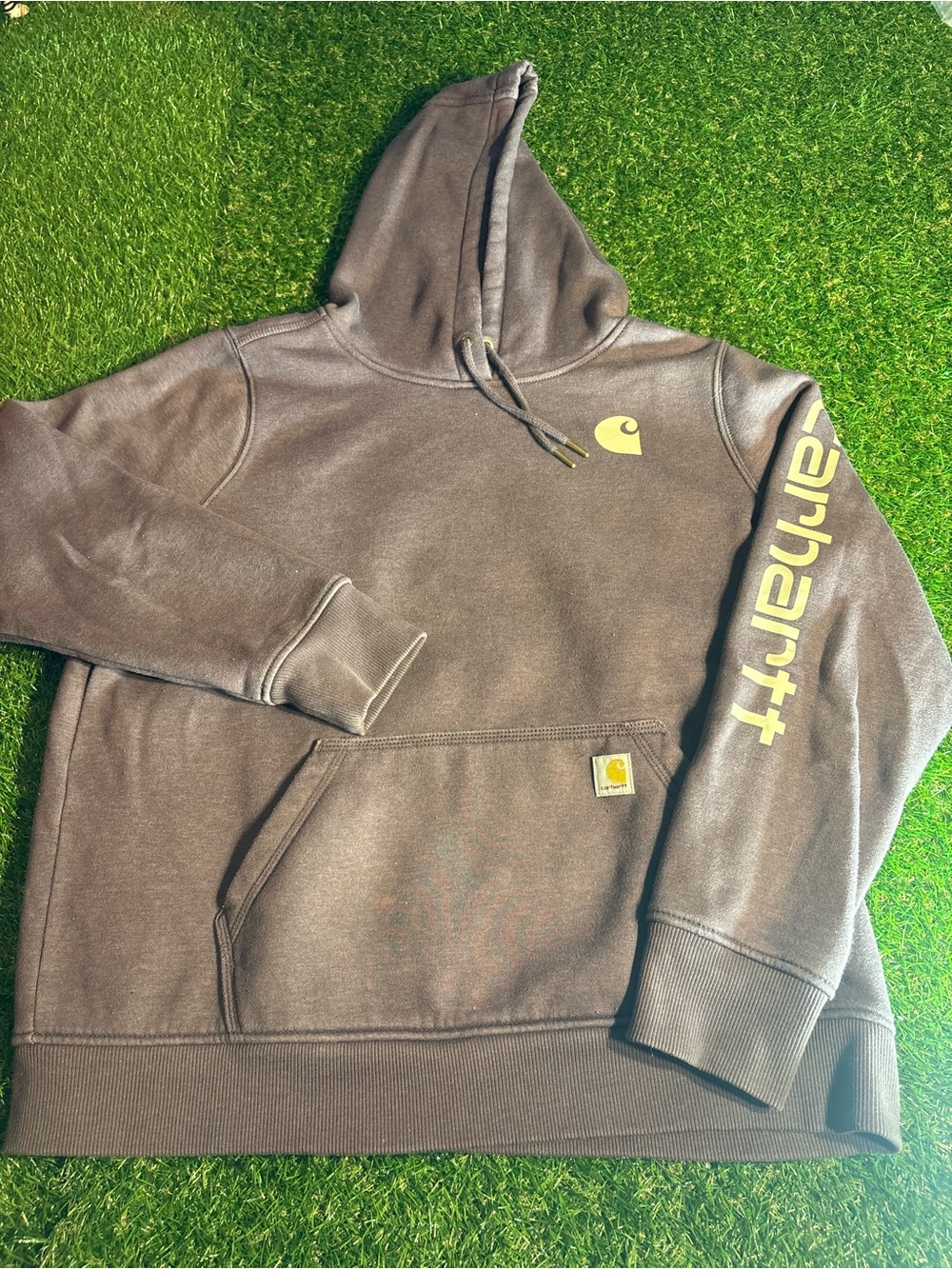Carhartt women’s PURPLE (lighting is bad) Hooded Sweatshirt with Logo